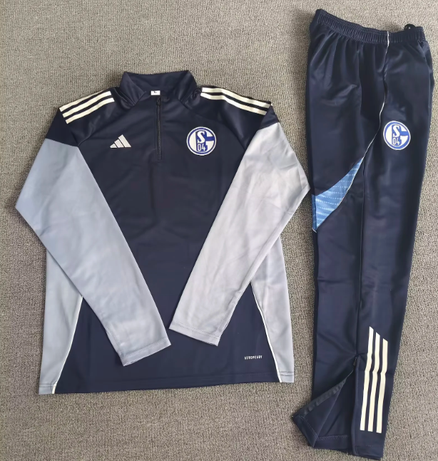 Schalke 04 25/26 1/4 zipper tracksuit grey