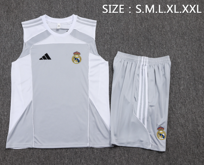 Real Madrid 2025/2026 vest tracksuit light grey