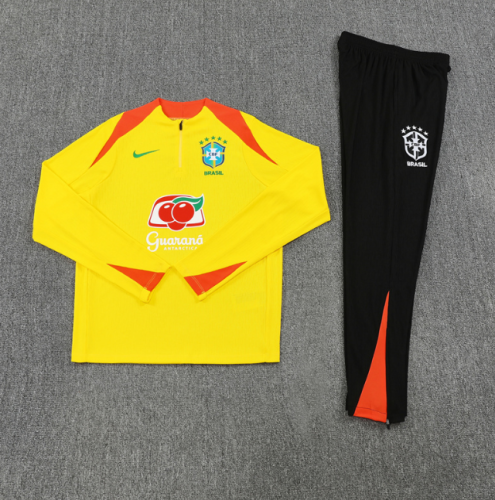 Brazil 2026 1/4 zipper tracksuit yellow