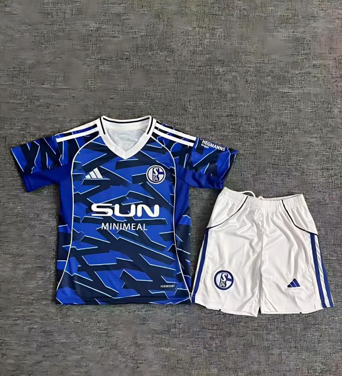 Schalke 04 2025/2026 home  full set kit (Adult and Kids)