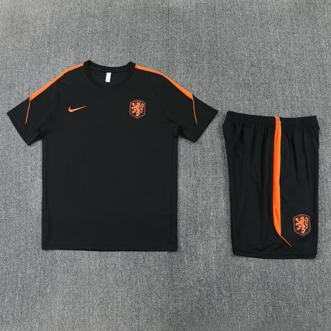 Netherlands 2026 Short sleeve tracksuit black
