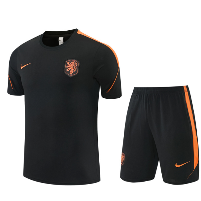 Netherlands 2026 Short sleeve tracksuit black