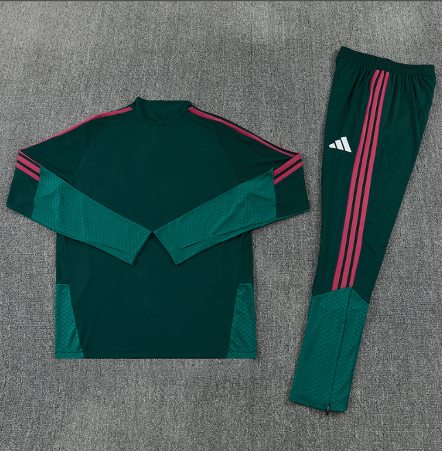 Real Madrid 2026/2027 1/4 zipper tracksuit dark green and red