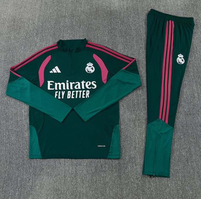 Real Madrid 2026/2027 1/4 zipper tracksuit dark green and red
