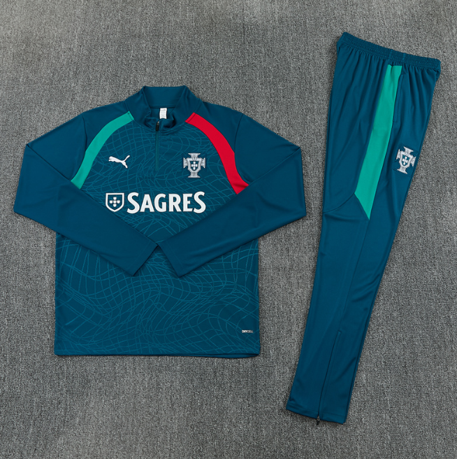 Portugal 2026 1/4 zipper tracksuit dark green