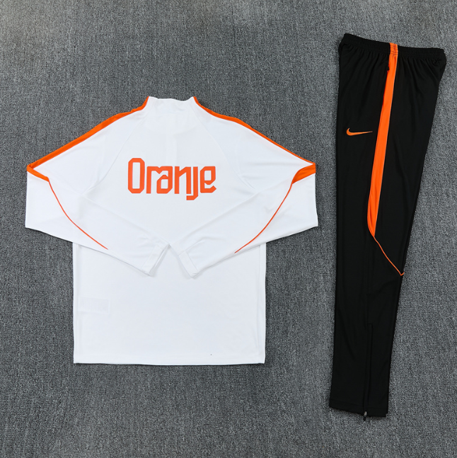 Netherlands 2026 1/4 zipper tracksuit White