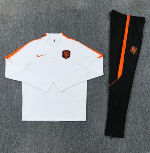 Netherlands 2026 1/4 zipper tracksuit White
