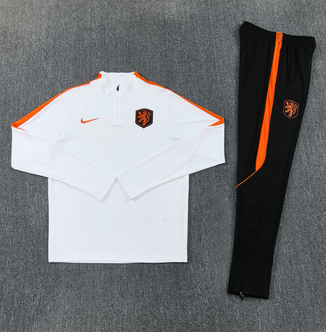 Netherlands 2026 1/4 zipper tracksuit White