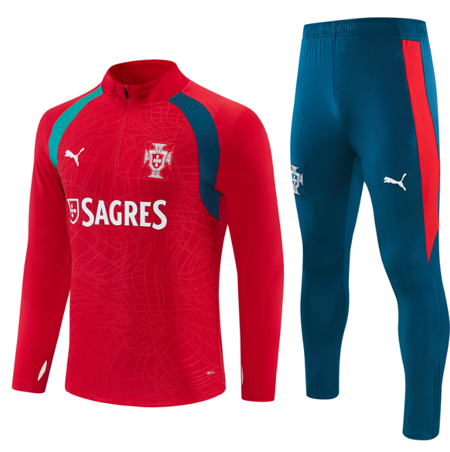 Portugal 2026 1/4 zipper tracksuit red