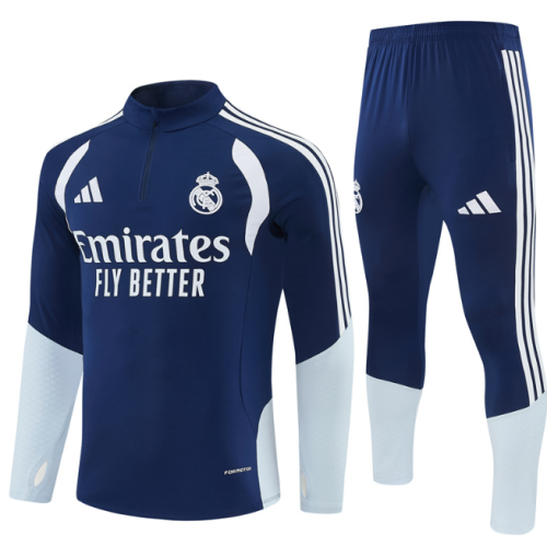 Real Madrid 2026/2027 1/4 zipper tracksuit royal blue and white