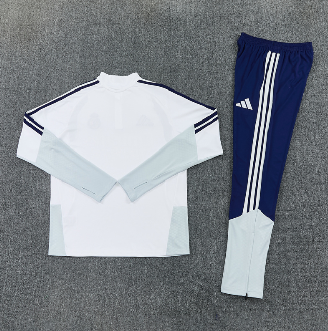 Real Madrid 2026/2027 1/4 zipper tracksuit White and blue