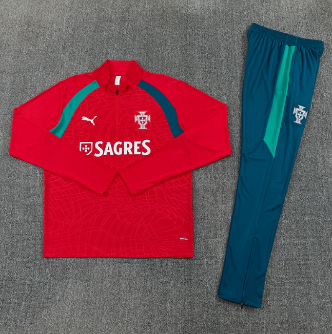 Portugal 2026 1/4 zipper tracksuit red