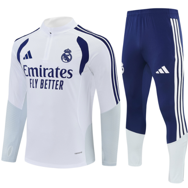 Real Madrid 2026/2027 1/4 zipper tracksuit White and blue
