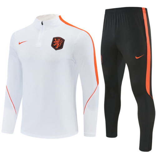 Netherlands 2026 1/4 zipper tracksuit White