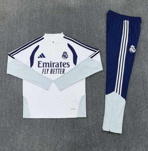 Real Madrid 2026/2027 1/4 zipper tracksuit White and blue
