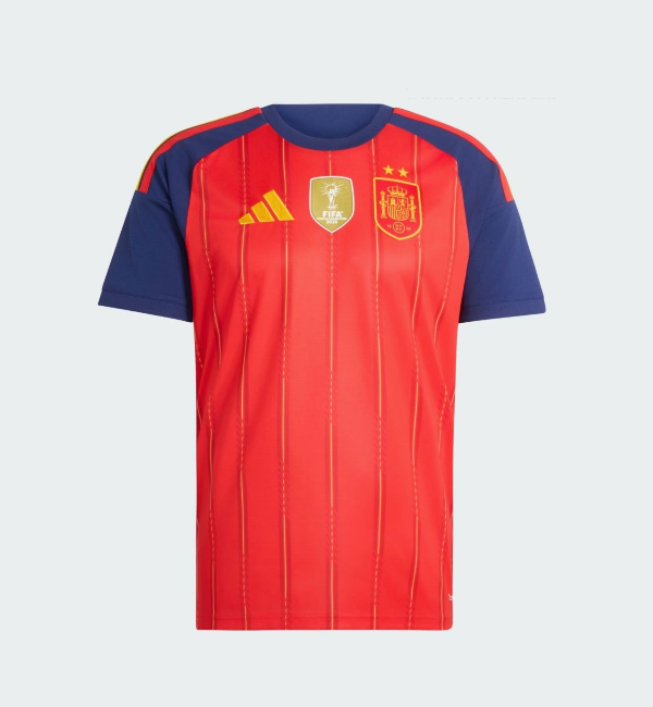 Spain 2026 home shirt (2 stars with 2026 golden patch)