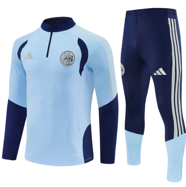Ajax 2026/2027 1/4 zipper tracksuit light blue