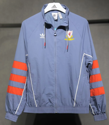 Liverpool 2024/2025 windbreaker coat retro styles grey