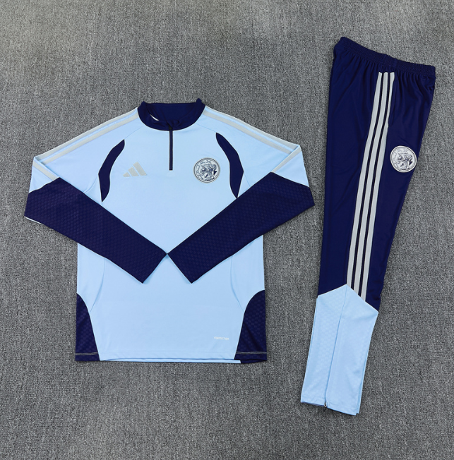 Ajax 2026/2027 1/4 zipper tracksuit light blue