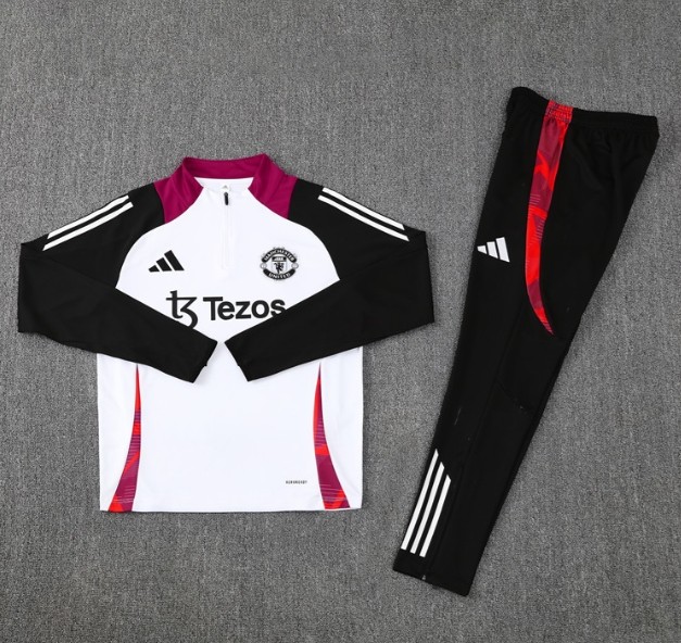 Manchester Unitde   2024/2025 1/4 zipper tracksuit white
