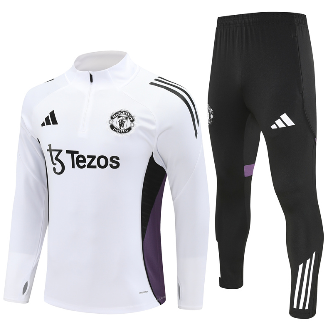 Manchester Unitde 2025/2026 1/4 zipper tracksuit white1