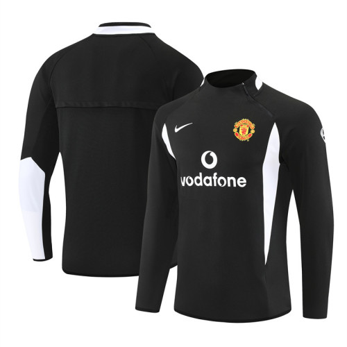 Manchester Unitde 2002/2003 retro 1/4 zipper tracksuit black(top only)