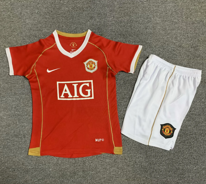 Manchester Unitde 2006/2007 home retro kids kit (top+shorts)