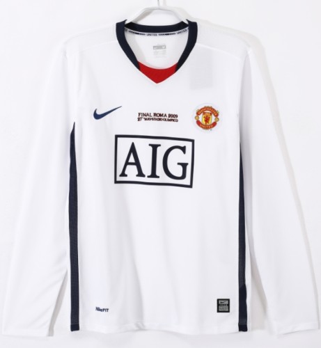 Manchester Unitde  2008/2009 away retro shirt UCL Final long sleeve Ronaldo