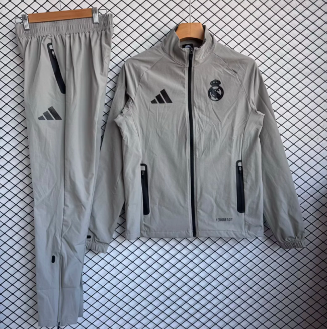 Real Madrid 2025/2026 jacket windbreaker grey suit