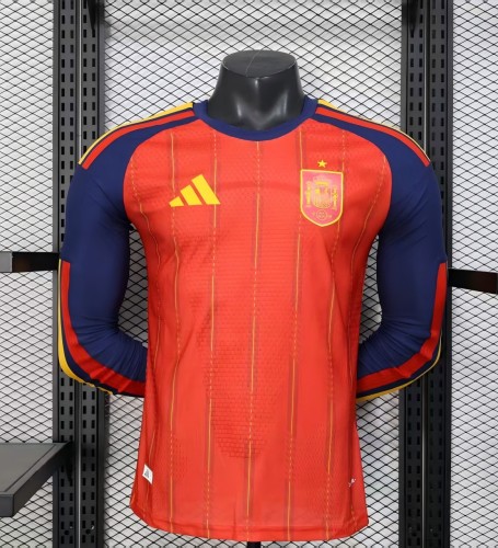 Spain 2026 home shirt player version  long sleeves