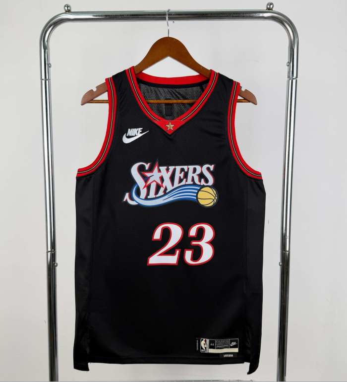Philadelphia 76ers NBA  shirt  2026 season black shirt James 23