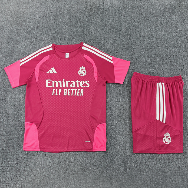 Real Madrid 2026/2027 short sleeve and shorts tracksuit pink&red