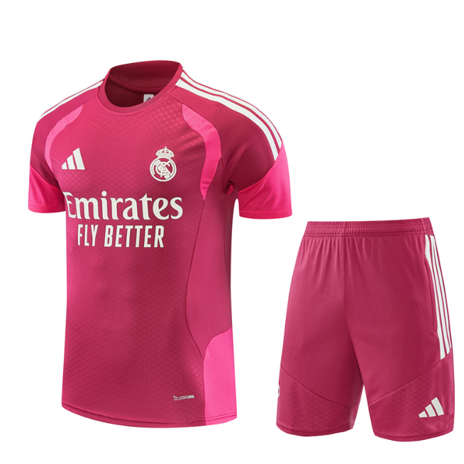 Real Madrid 2026/2027 short sleeve and shorts tracksuit pink&red