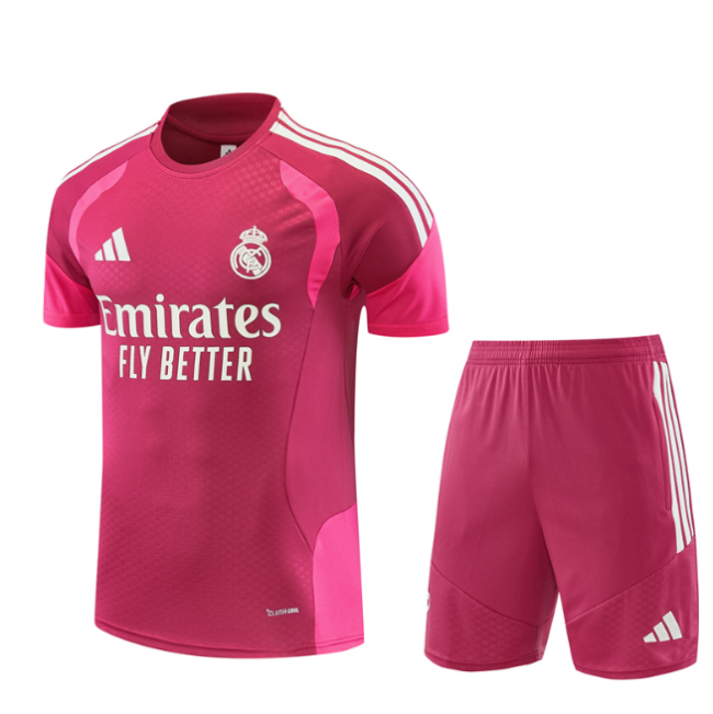 Real Madrid 2026/2027 short sleeve and shorts tracksuit pink&red