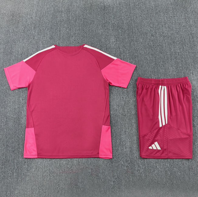 Real Madrid 2026/2027 short sleeve and shorts tracksuit pink&red