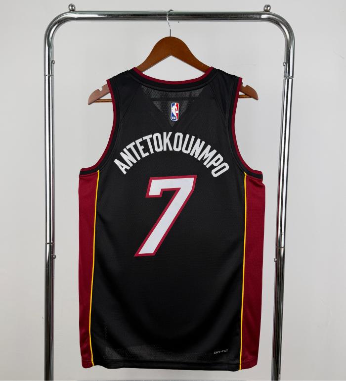 Miami Heat NBA Shirt 2023 season Black ANTETOKOUNMPO 7