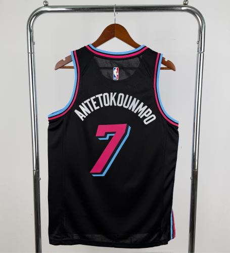 Miami Heat NBA Shirt Round-neck Black ANTETOKOUNMPO 7