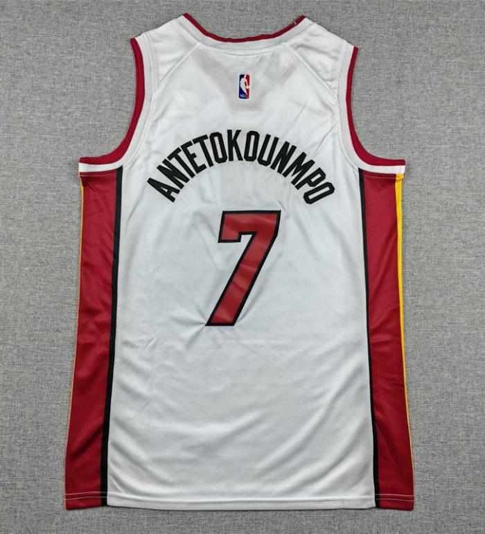 Miami Heat NBA Shirt V-neck white ANTETOKOUNMPO 7