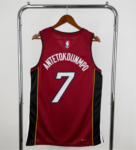 Miami Heat NBA Shirt 2023 season red ANTETOKOUNMPO 7