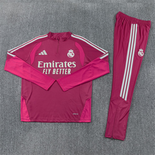 Real Madrid 2026/2027 1/4 zipper tracksuit pink&red