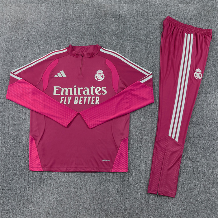 Real Madrid 2026/2027 1/4 zipper tracksuit pink&red
