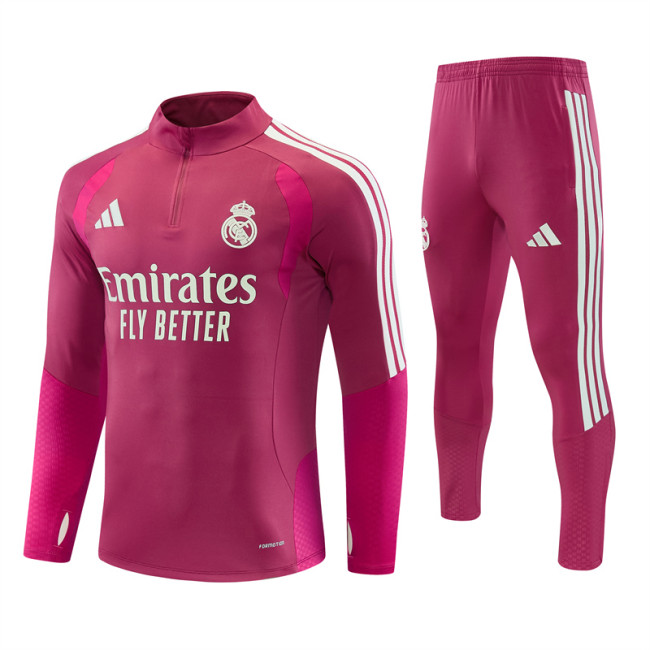 Real Madrid 2026/2027 1/4 zipper tracksuit pink&red