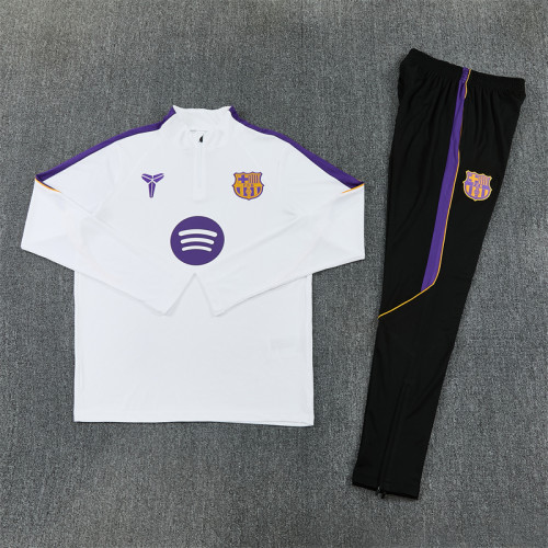 Barcelona 2026/2027 1/4 zipper tracksuit White