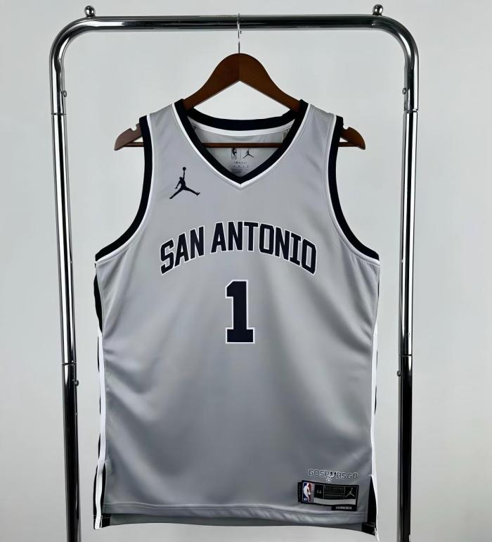 San Antonio Spurs NBA Shirt 2026 season Grey wembanyama 1