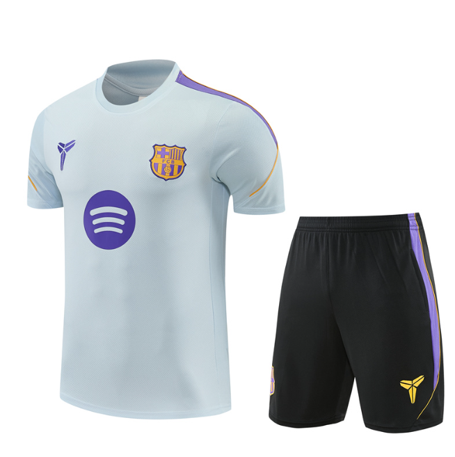Barcelona 2026/2027 short sleeve and shorts tracksuit light blue