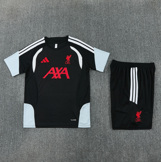 Liverpool 2026/2027 short sleeve and shorts tracksuit black and grey