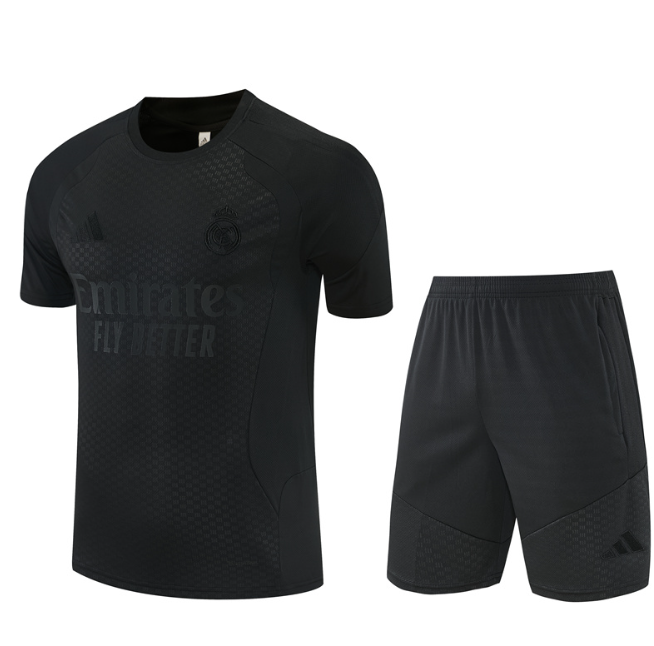 Real Madrid 2026/2027 short sleeve and shorts tracksuit black