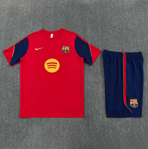 Barcelona 2026/2027 short sleeve and shorts tracksuit light red
