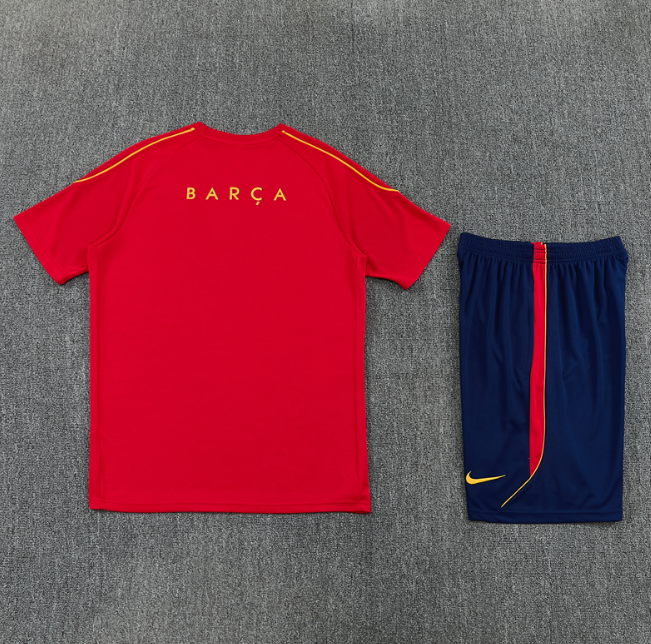 Barcelona 2026/2027 short sleeve and shorts tracksuit light red