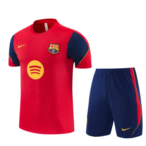 Barcelona 2026/2027 short sleeve and shorts tracksuit light red